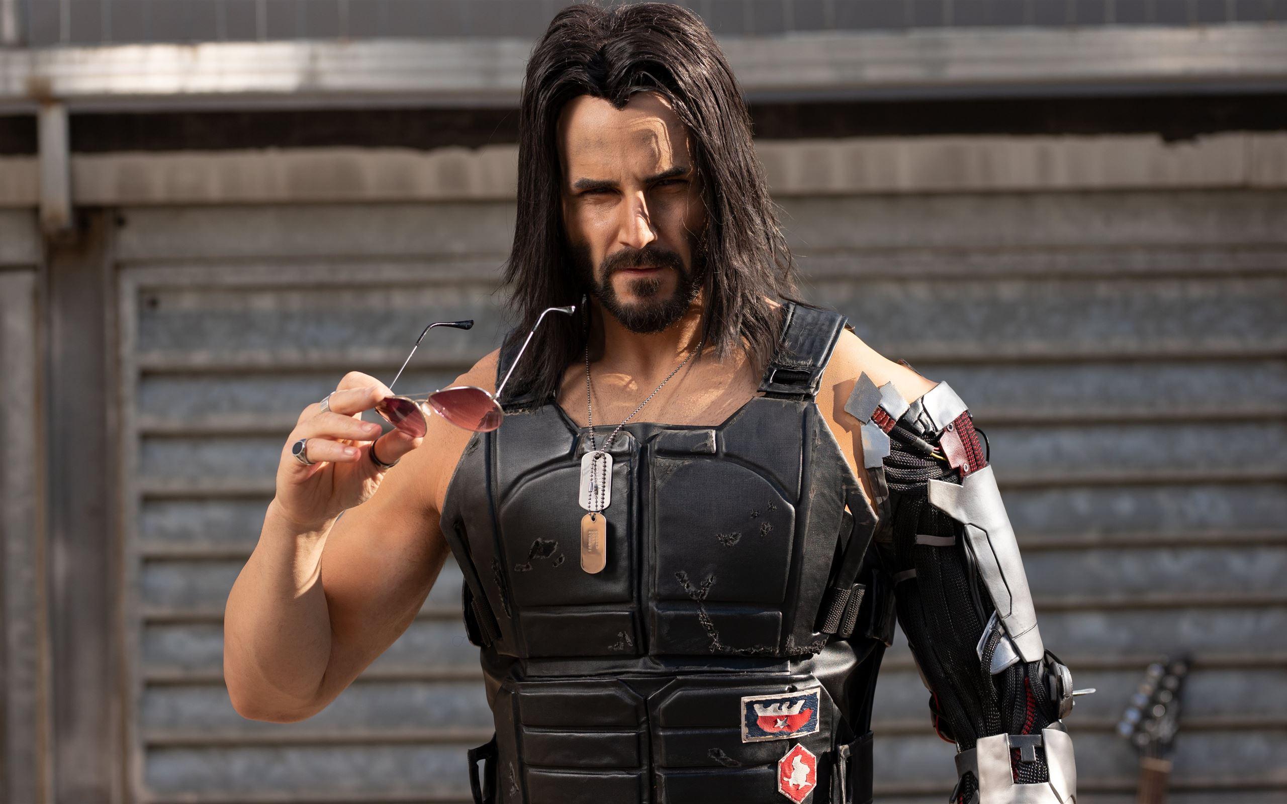 2560x1600 keanu reeves cyberpunk 2077 cosplay MacBook Pro Wallpaper Download