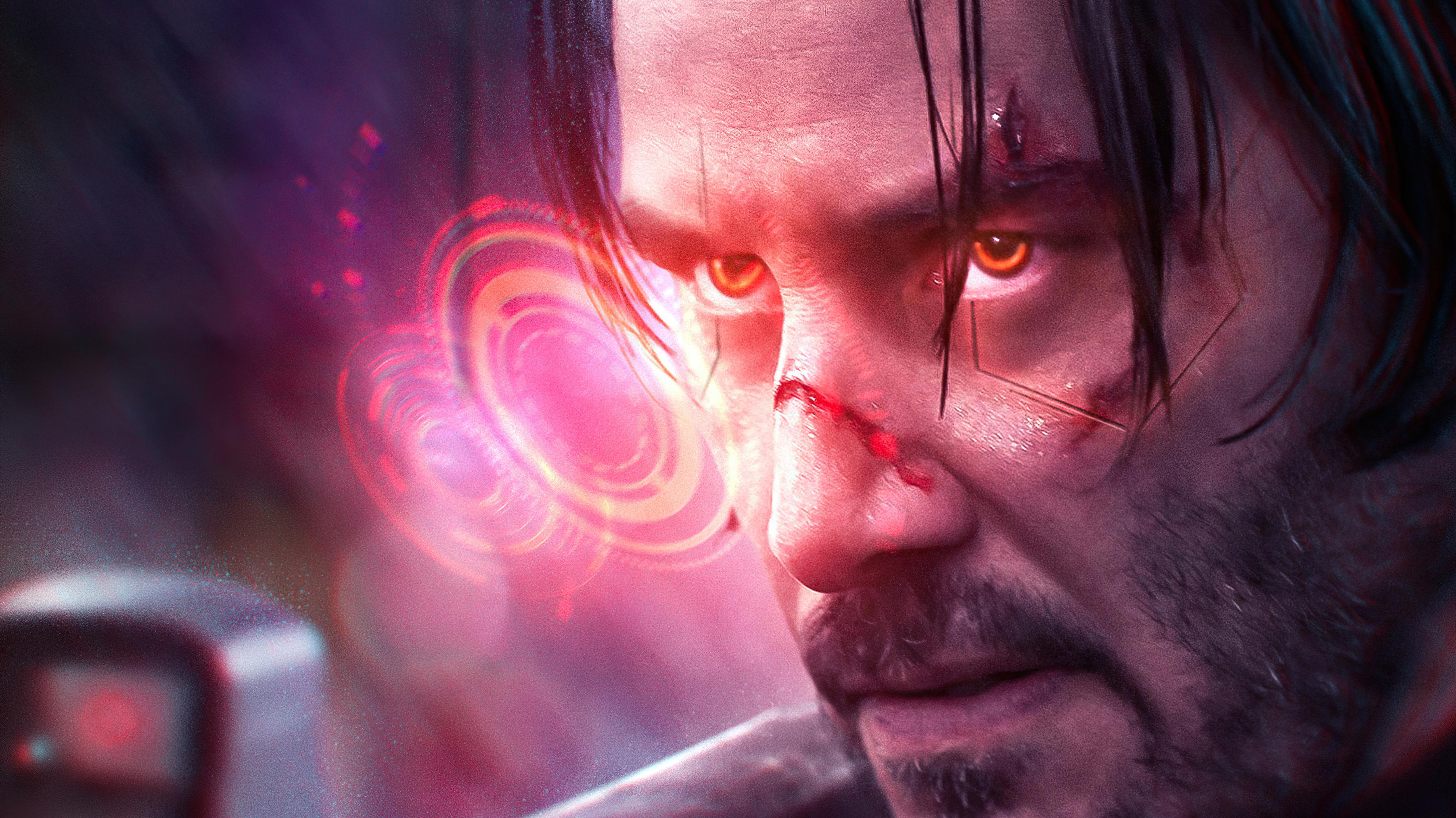 3608x2029 Keanu Reeves Cyberpunk 2077 Wallpaper