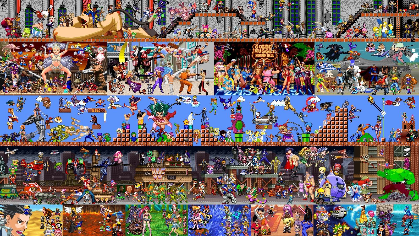 1600x900 Download Wallpaper, Download 1920x1080 video games insane collage sprites 1600x900 wallpaper People HD Wallpaper, Hi Res People Wallpaper, High Definition Wallpaper
