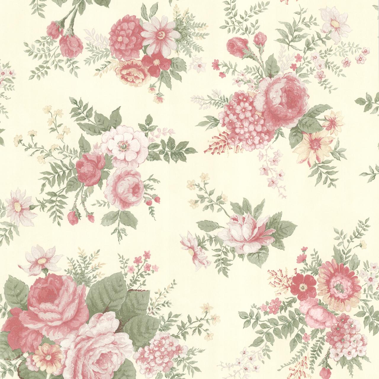 1280x1280 La Belle Maison Rosa Floral Medley Coral Rose Wallpaper 302 66855