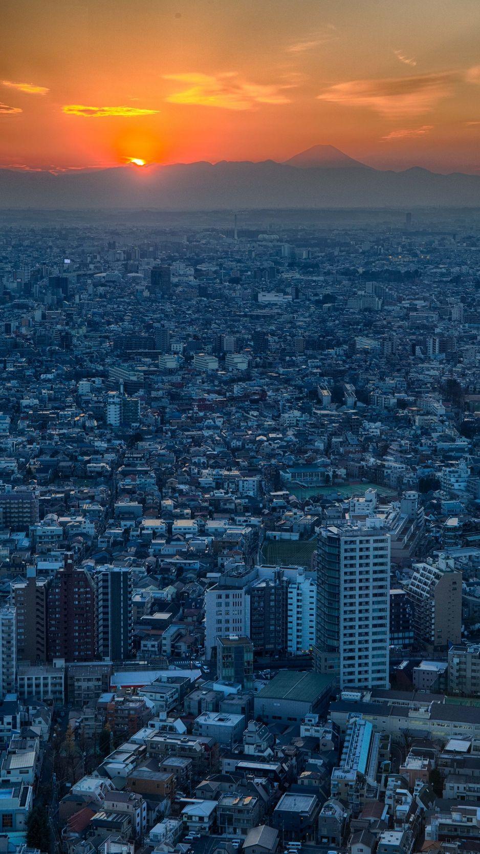 938x1668 Download wallpaper 938x1668 city, top view, buildings, skyline
