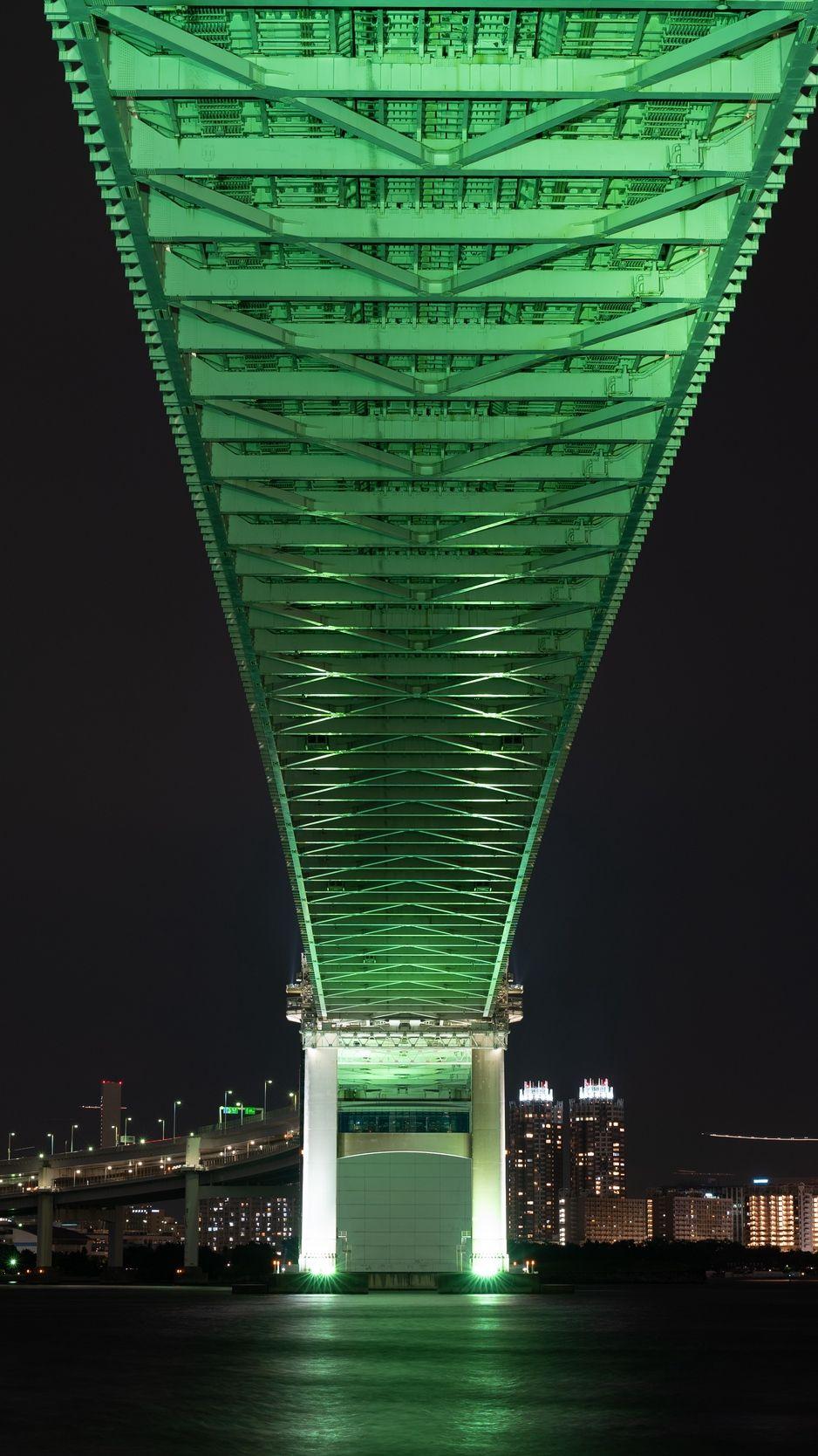 938x1668 Download wallpaper 938x1668 bridge, night city, tokyo, japan iphone