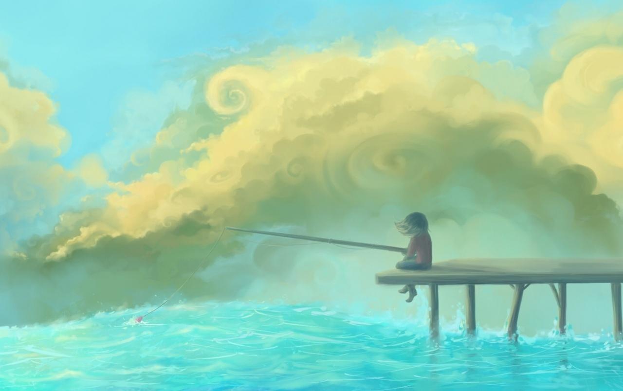1280x804 cool fishing wallpaper, fish, bass, fish, northern largemouth bass, painting