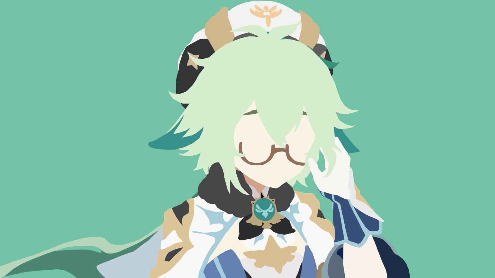 1600x900 Minimalist Sucrose Wallpaper! I Have Three Variants To Pick From. Like My Fischl One, This Was Inspiried By U Chainwalker : R Genshin_Impact