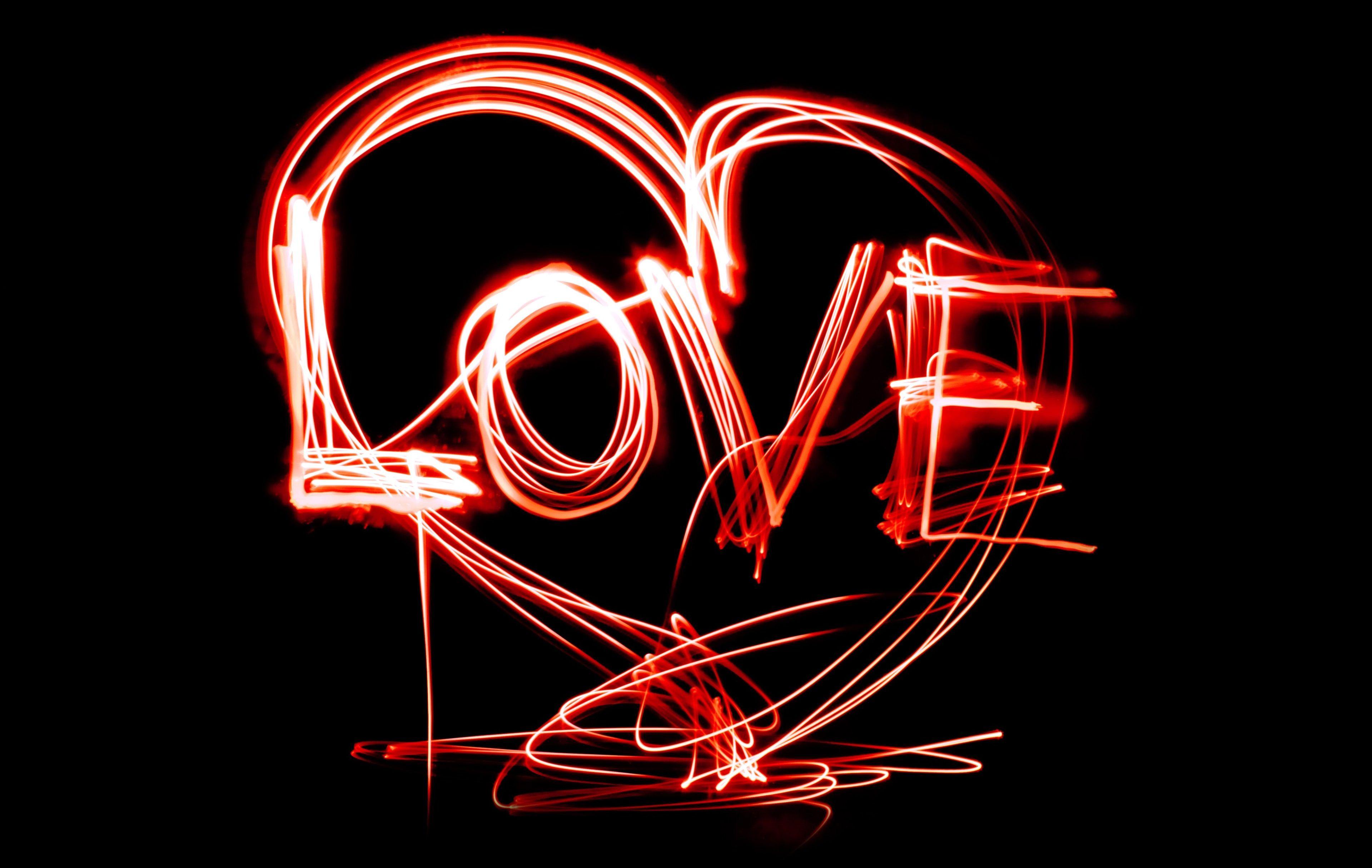3840x2430 Love Neon Light