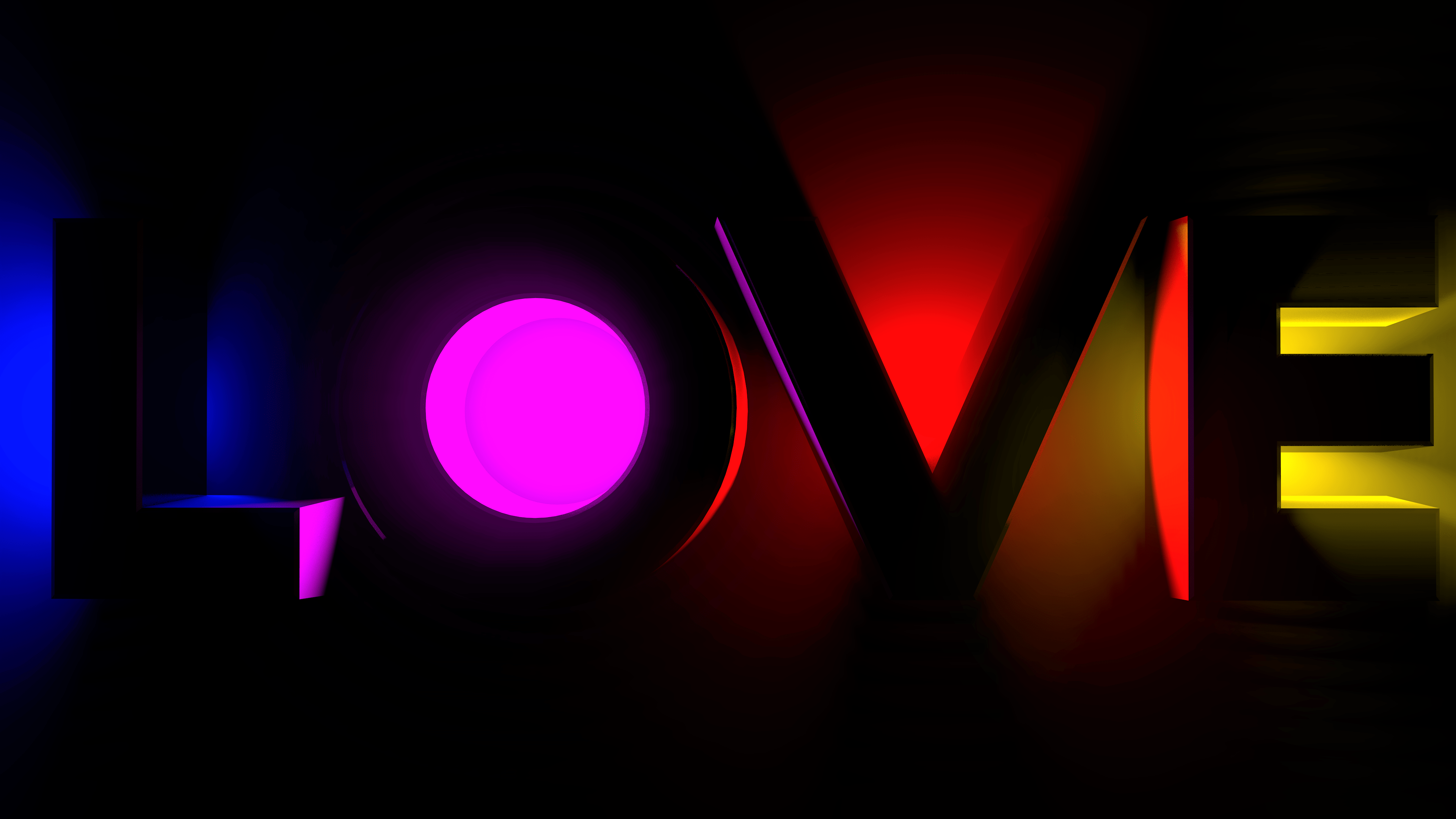 3840x2160 3840x2160 Neon, Artistic, Colorful, Love wallpaper PNG