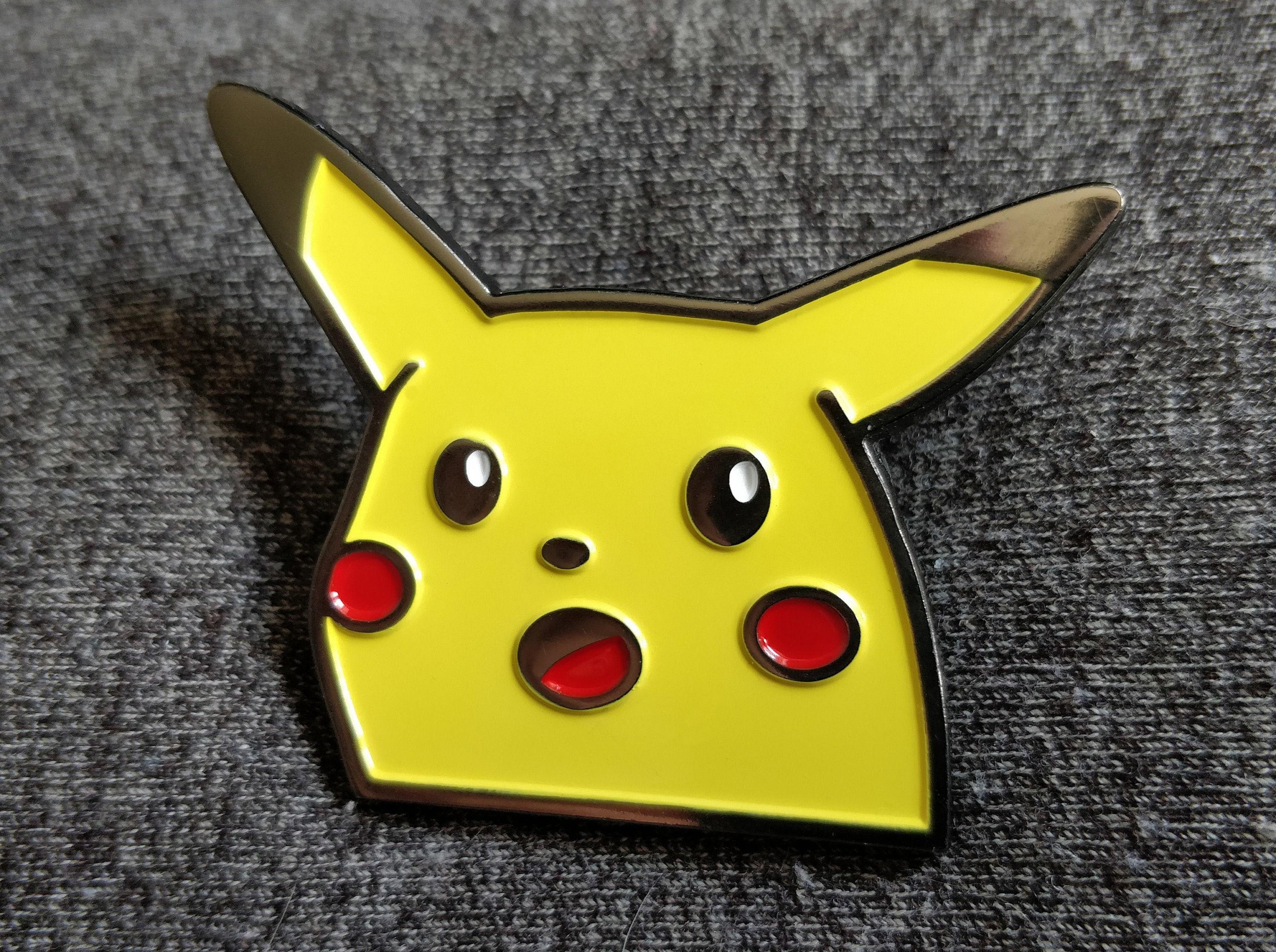 3000x2238 Pokemon Meme Inspired shocked Pikachu Soft Enamel
