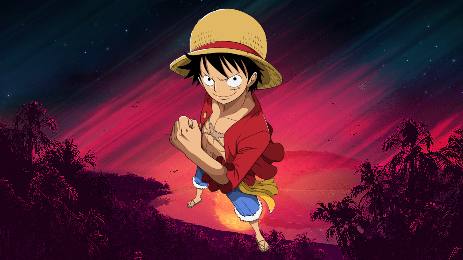 1600x900 anime, dark hair, anime boys, Monkey D. Luffy, hat HD Wallpaper