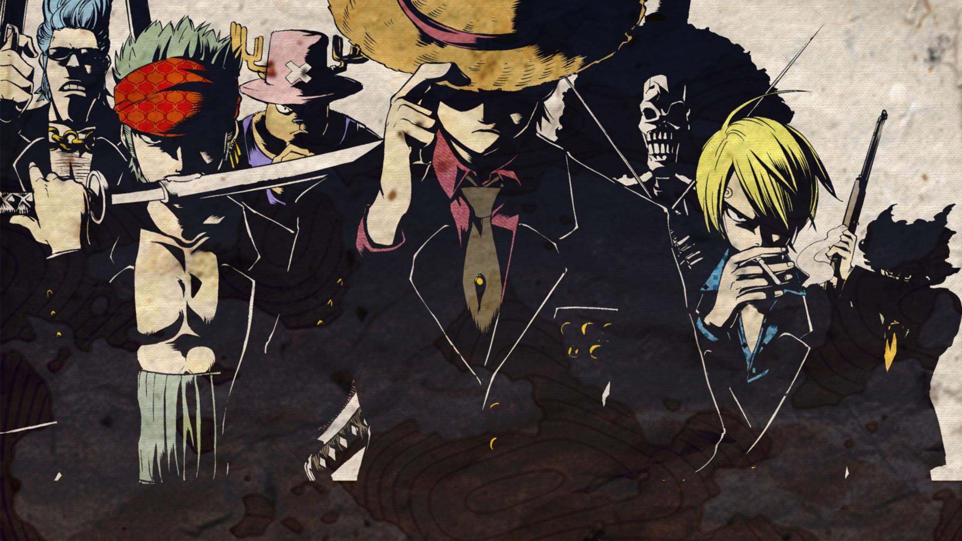 1920x1080 One Piece Monkey D. Luffy With Black Suit HD Anime Wallpaper