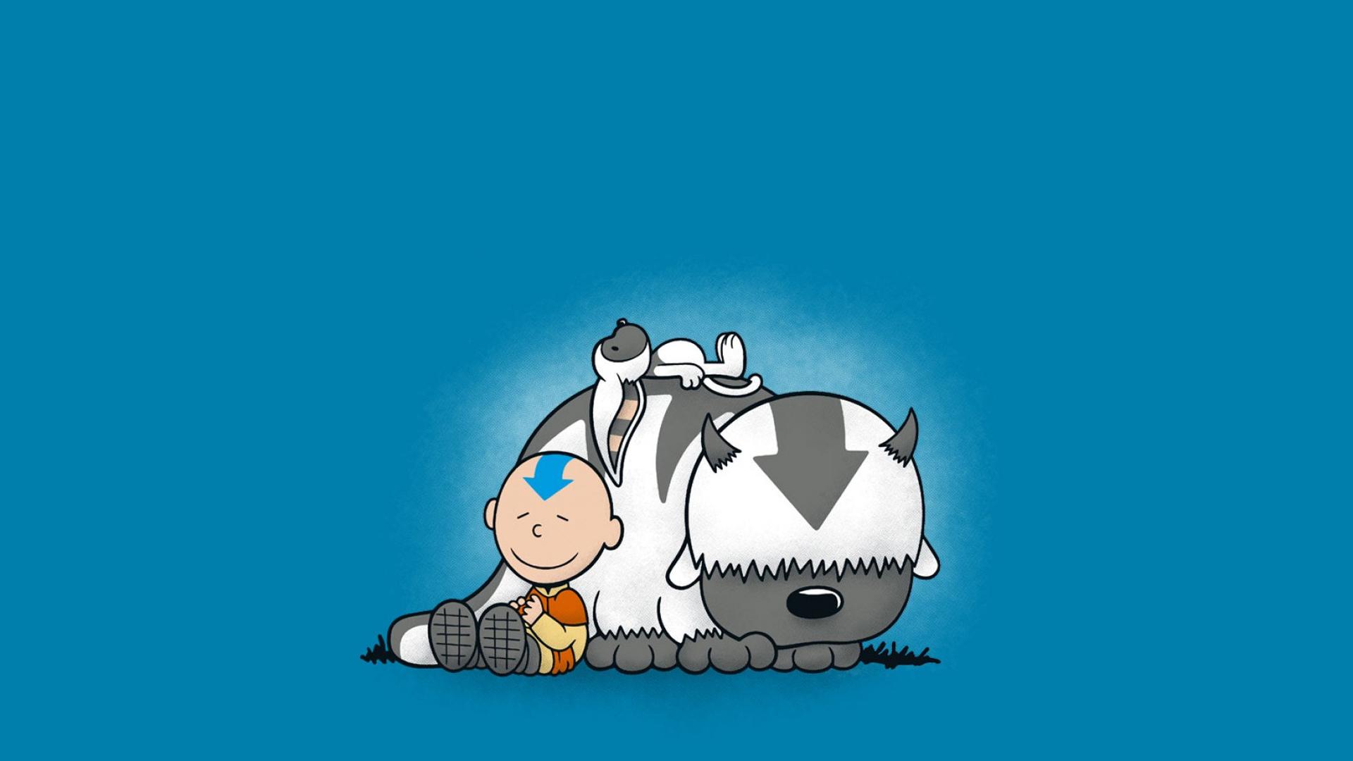 1920x1080 Avatar The Last Airbender Aang, Appa And Momo HD Anime Wallpaper
