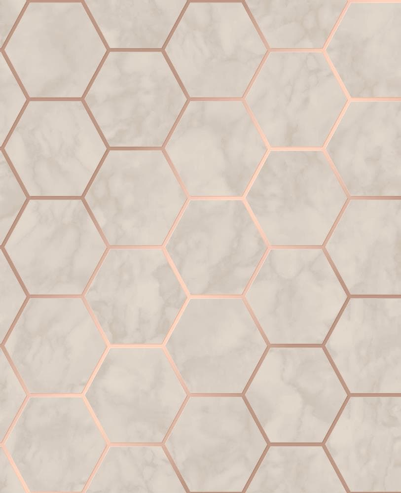 813x1000 Crown Margaret Beige Marble Hexagon Wallpaper at