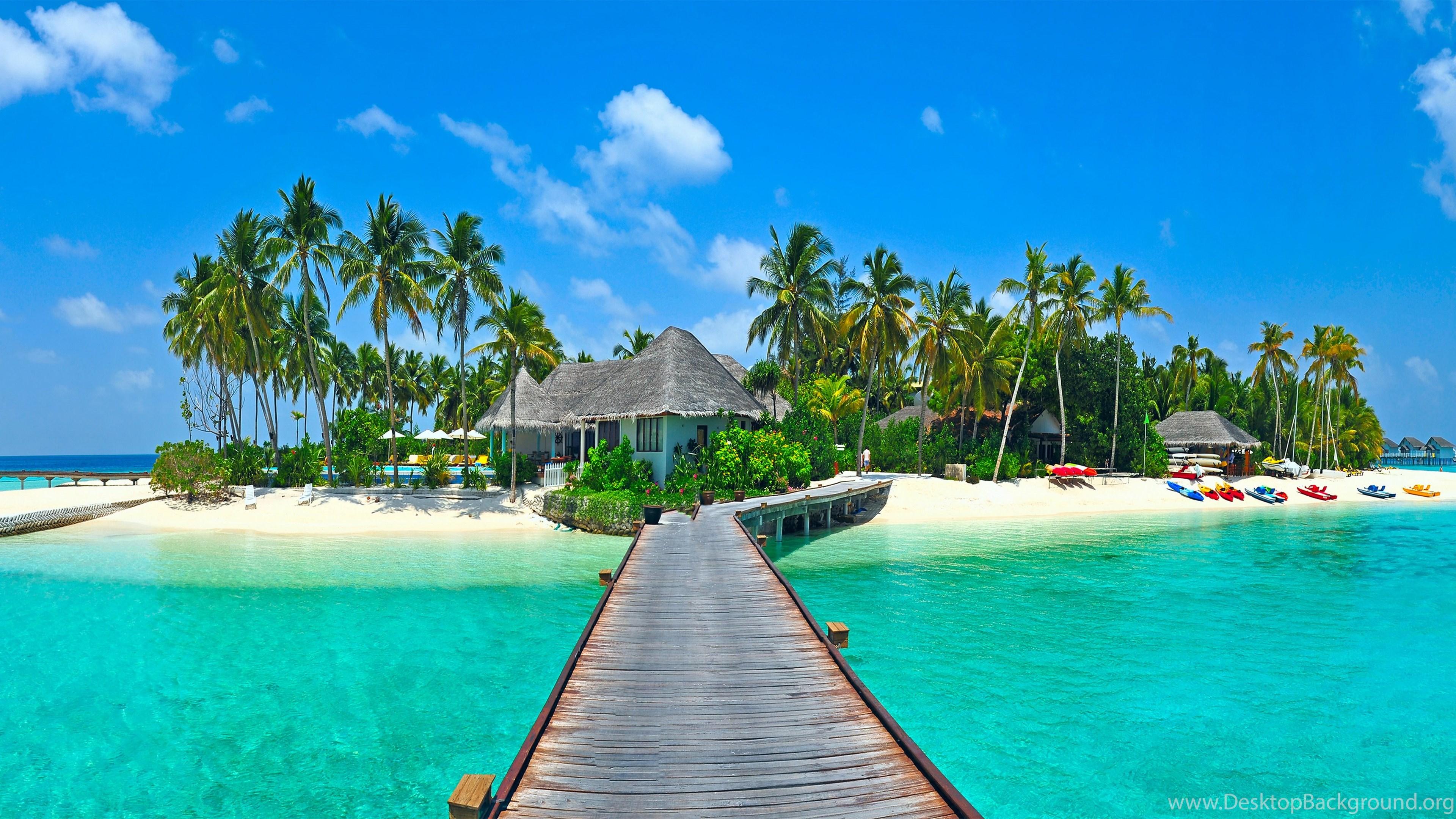 3840x2160 Tropical Beach Wallpaper HD Ndemok.com Desktop Background