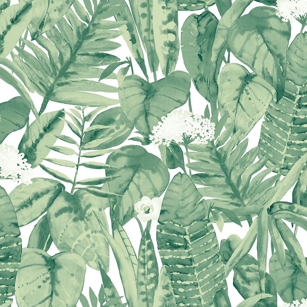 1000x1000 Tropical Green Leaves Removable Wallpaper