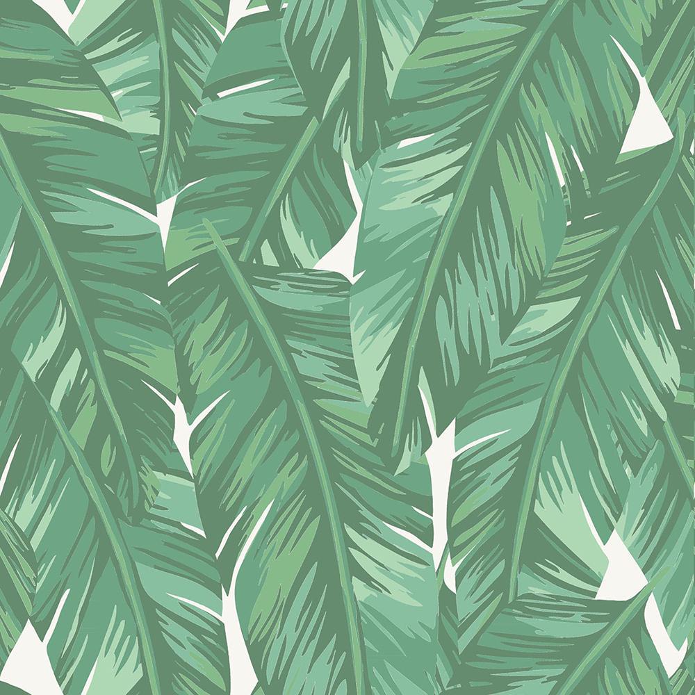 1000x1000 Reviews for ESTA Home Dumott Green Tropical Leaves Green Wallpaper Sample Home Depot