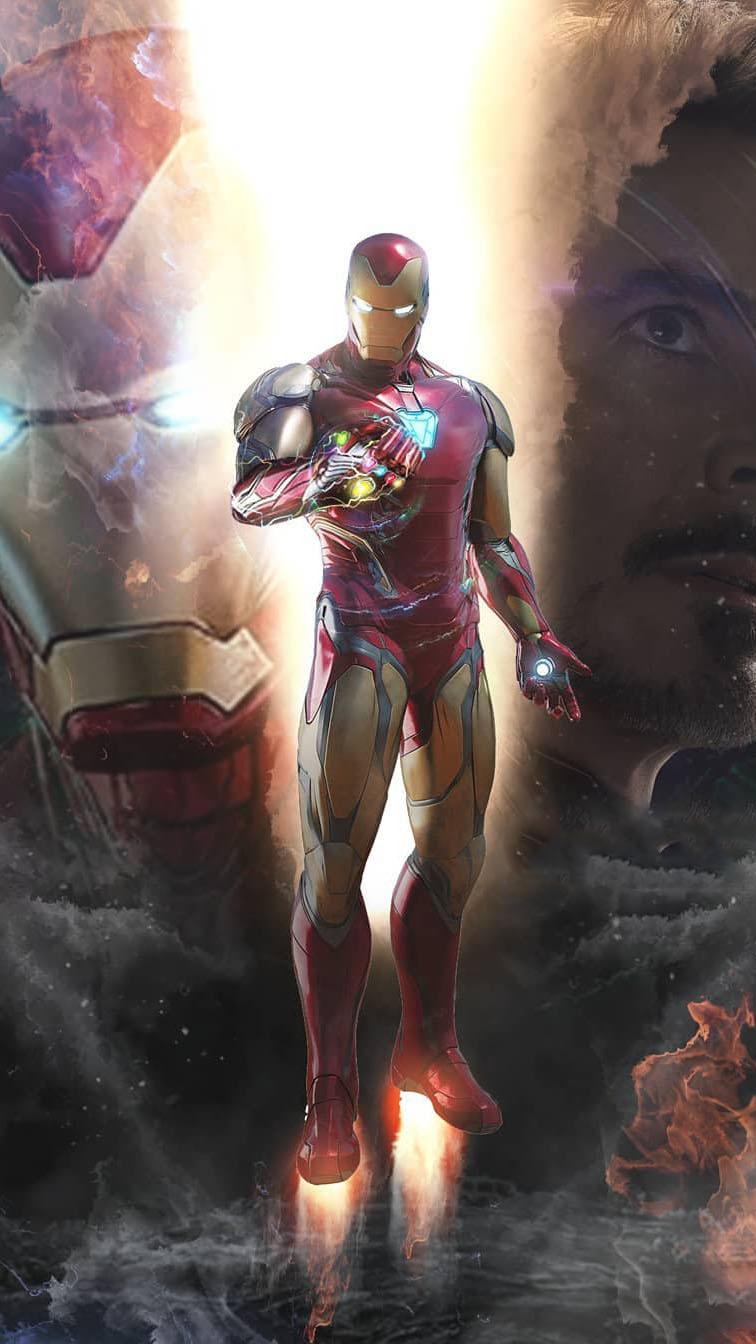 756x1344 I Am Iron Man Snap Infinity Stones MK 85 Armor IPhone Wallpaper Wallpaper : iPhone Wallpaper