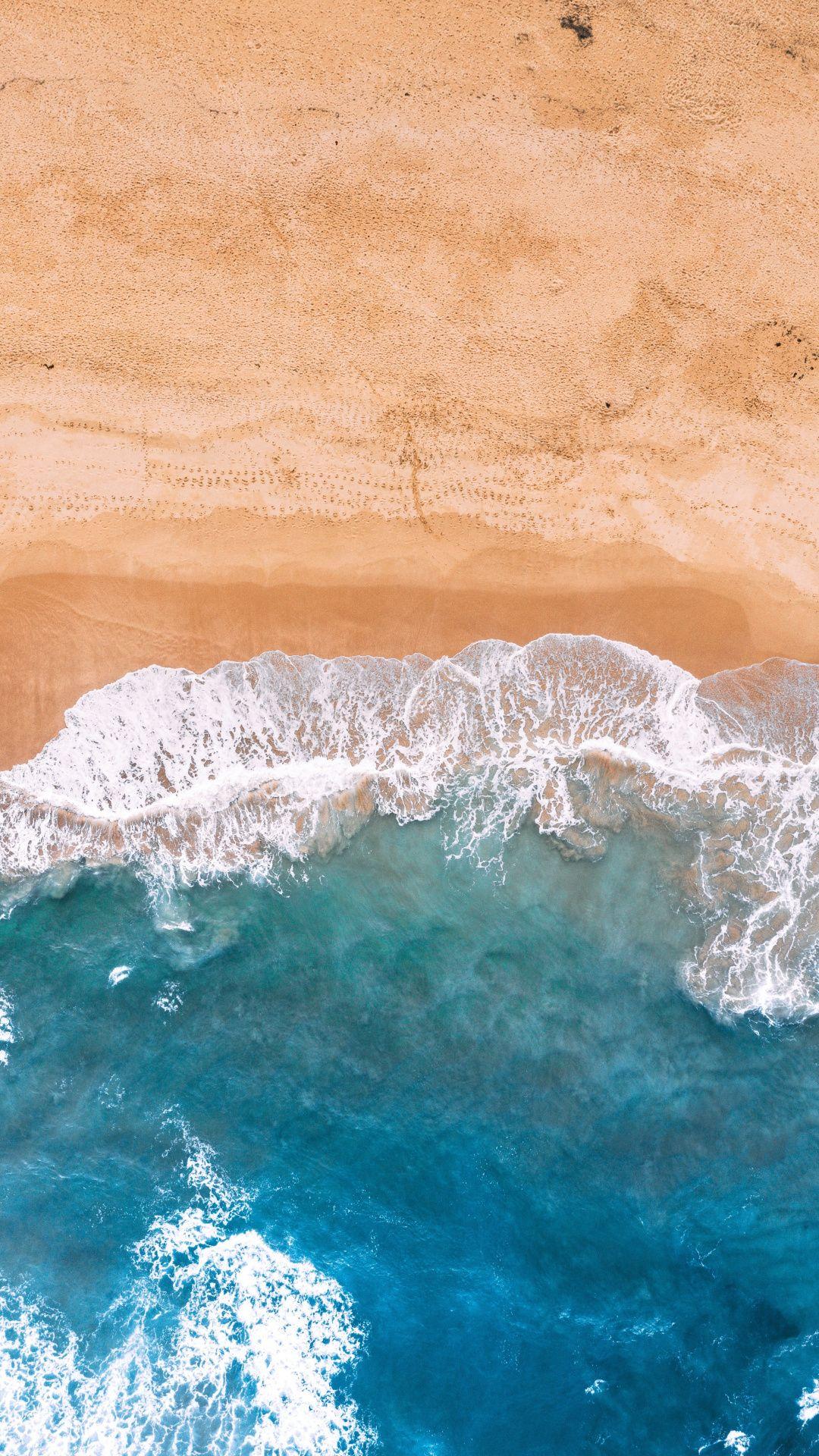 1080x1920 Downaload Blue, sea waves, beach, aerial view wallpaper for screen 1080x Samsung Galaxy S S Note, Sony. View wallpaper, Sea waves, Live wallpaper iphone
