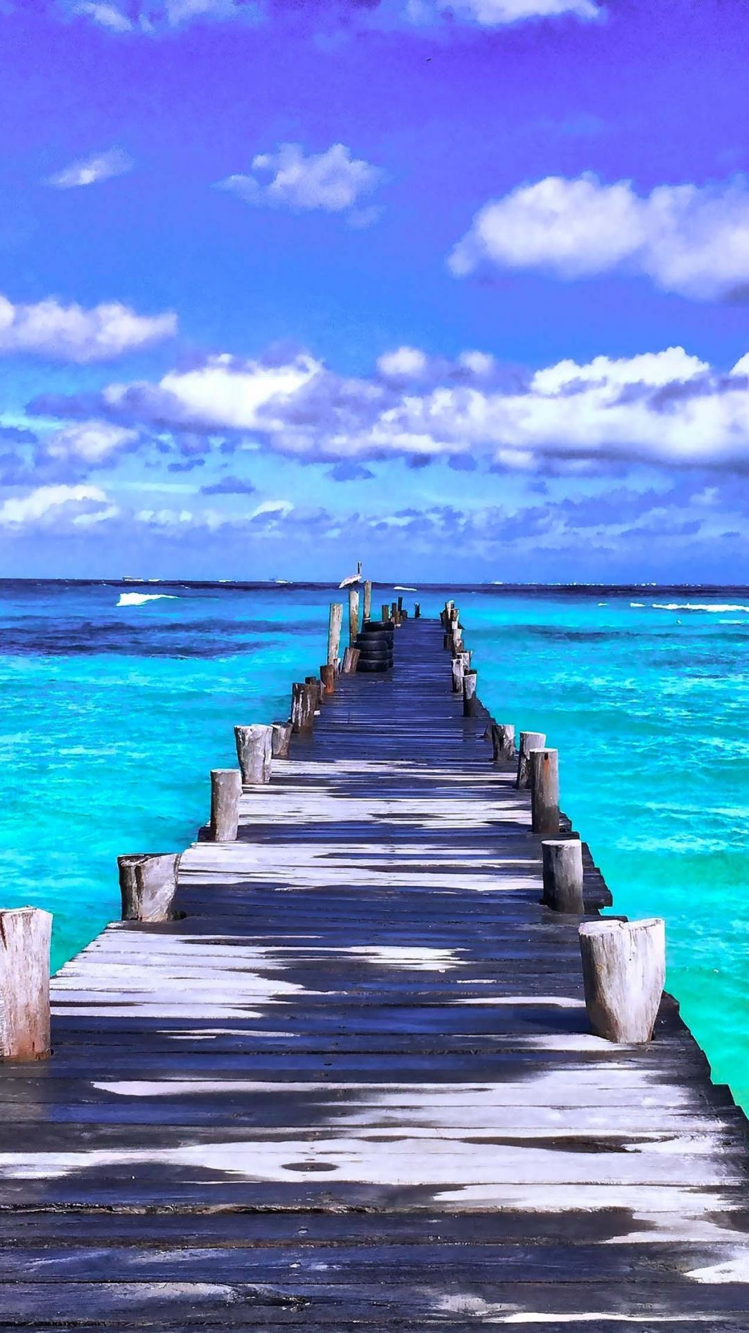 1080x1920 Download Pier, sunny day, beach wallpaper, 1080x Samsung Galaxy S S Note, Sony Xperia Z, Z Z Z HTC One, Lenovo Vibe, Google Pixel OnePlus Honor Xiaomi Redmi Note