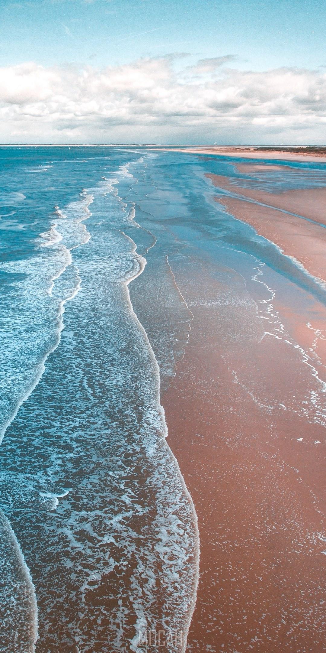 1080x2160 crystal blue waves coming in onto a sandy beach, _coastline, Lenovo S5 background hd, 1080x2160 HD Wallpaper