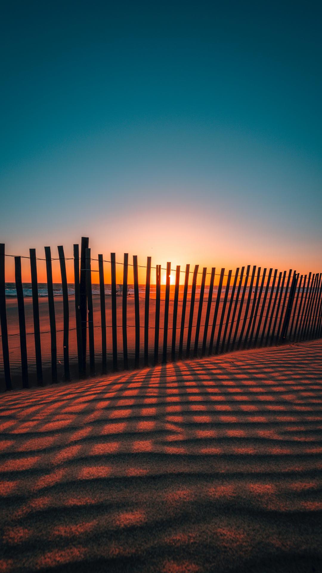 1080x1920 Download Beach, sunset, wooden fence wallpaper, 1080x Samsung Galaxy S S Note, Sony Xperia Z, Z Z Z HTC One, Lenovo Vibe, Google Pixel OnePlus Honor Xiaomi Redmi Note