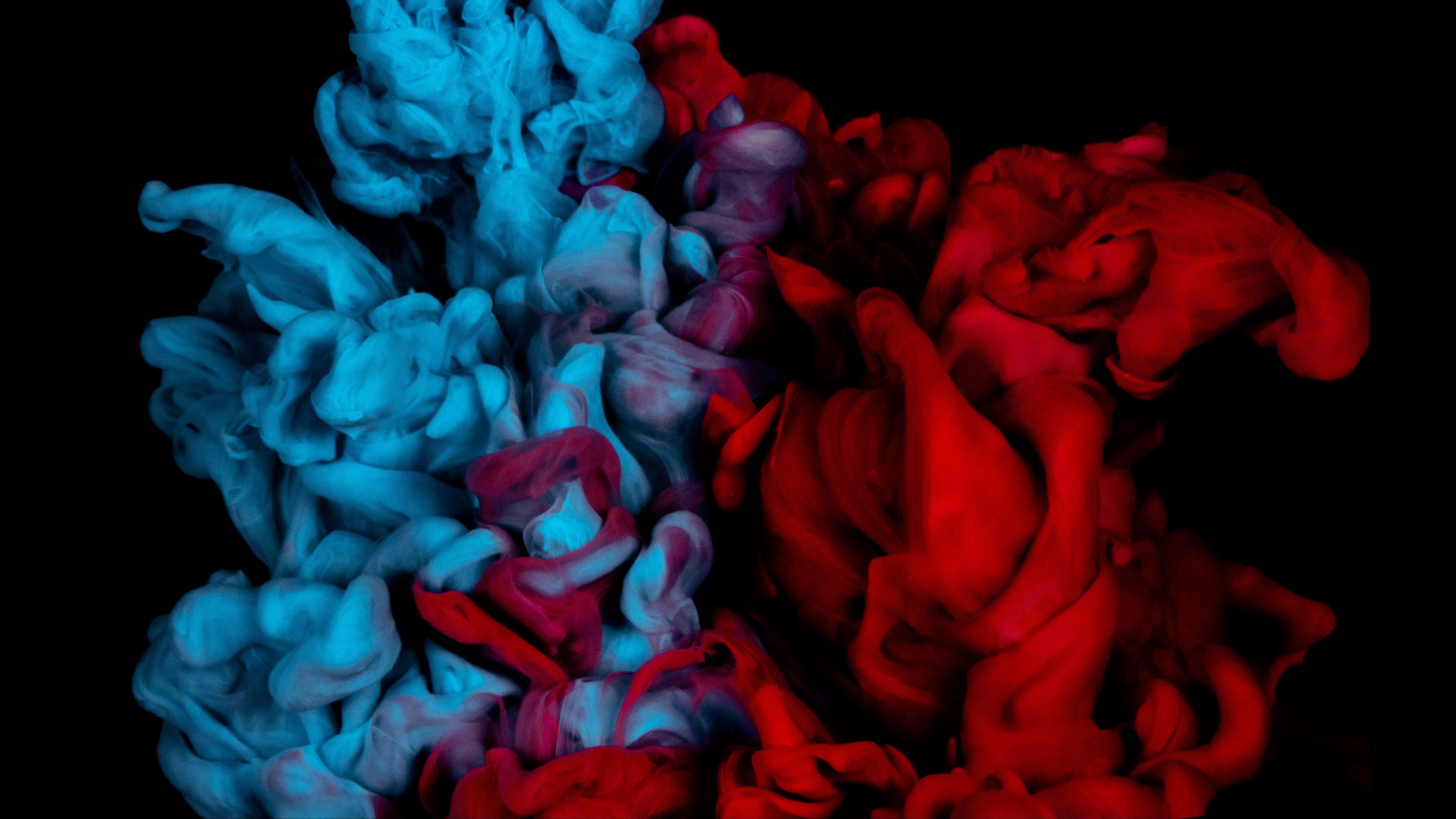 3840x2160 Download wallpaper 3840x2160 ink, paint, mixing, red, blue 4k uhd 16:9 HD background