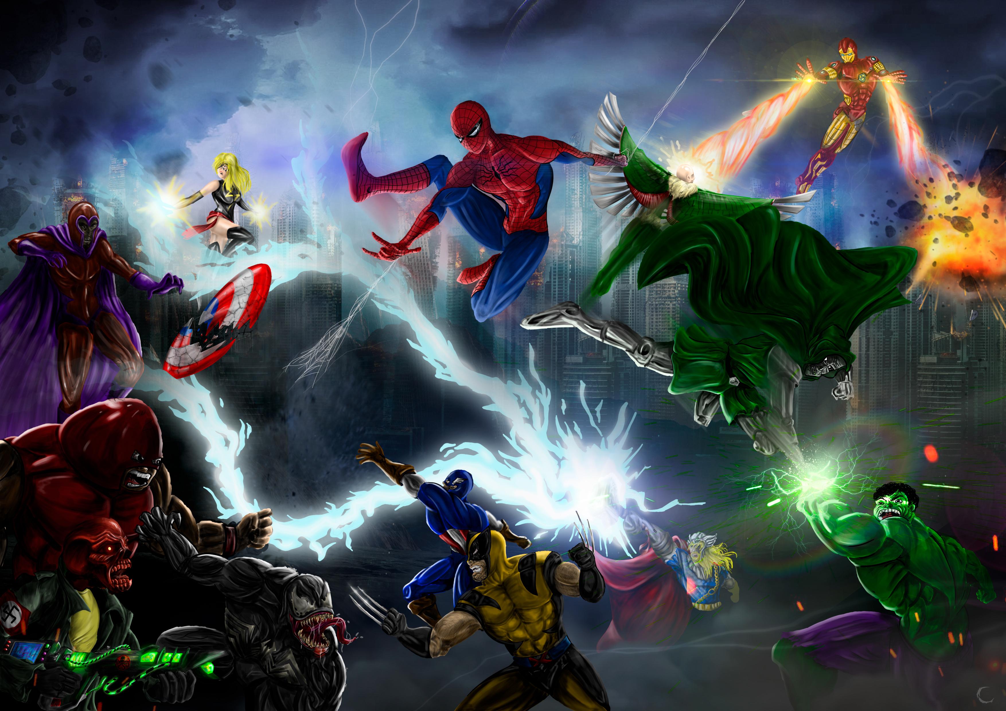 3508x2480 Marvel Heroes Vs Villains 4k, HD Superheroes, 4k Wallpaper, Image, Background, Photo and Picture