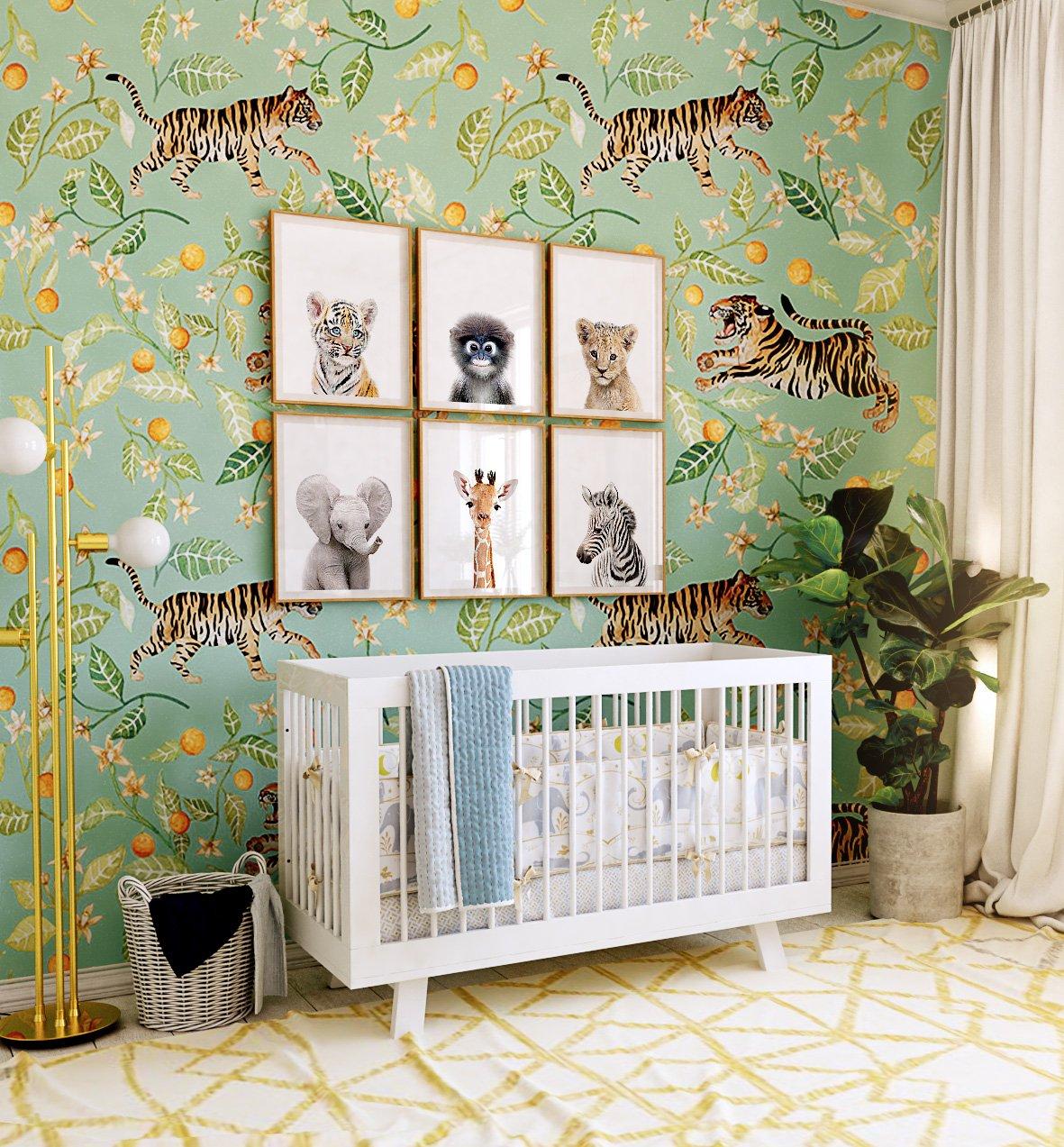 1181x1273 Baby Safari Animals Set of 6 Prints Art Package (Instant Download Files) Crown Prints