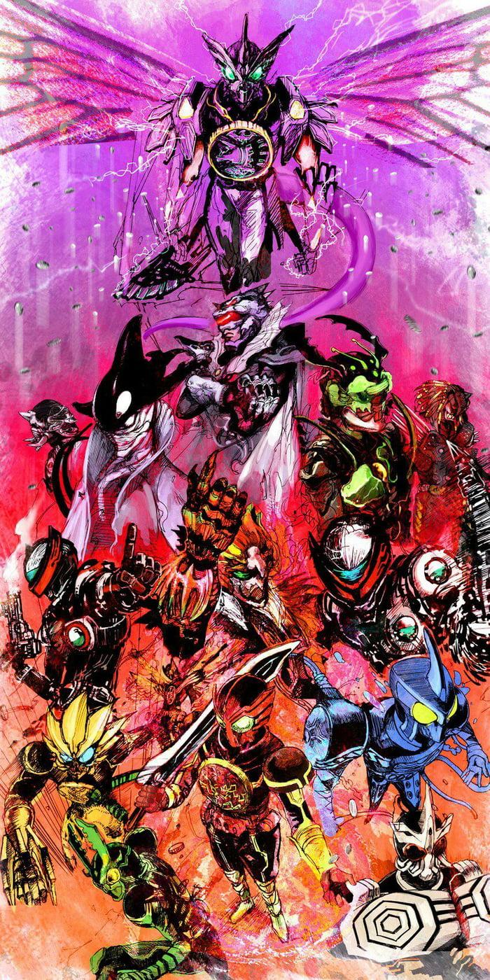 700x1400 Kamen rider ooo greed's and ooo's combos