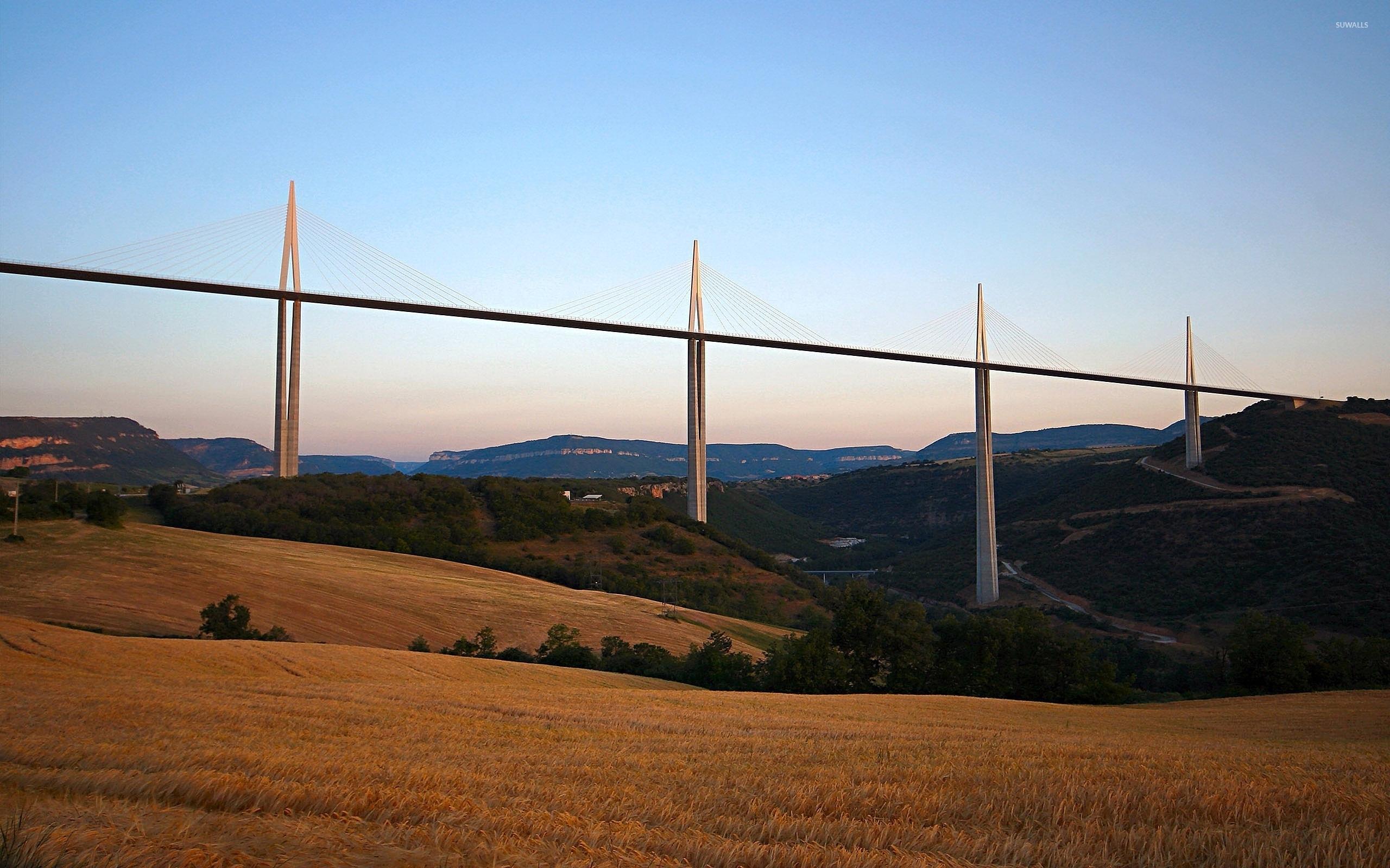 2560x1600 Clear sky above Millau Viaduct wallpaper wallpaper