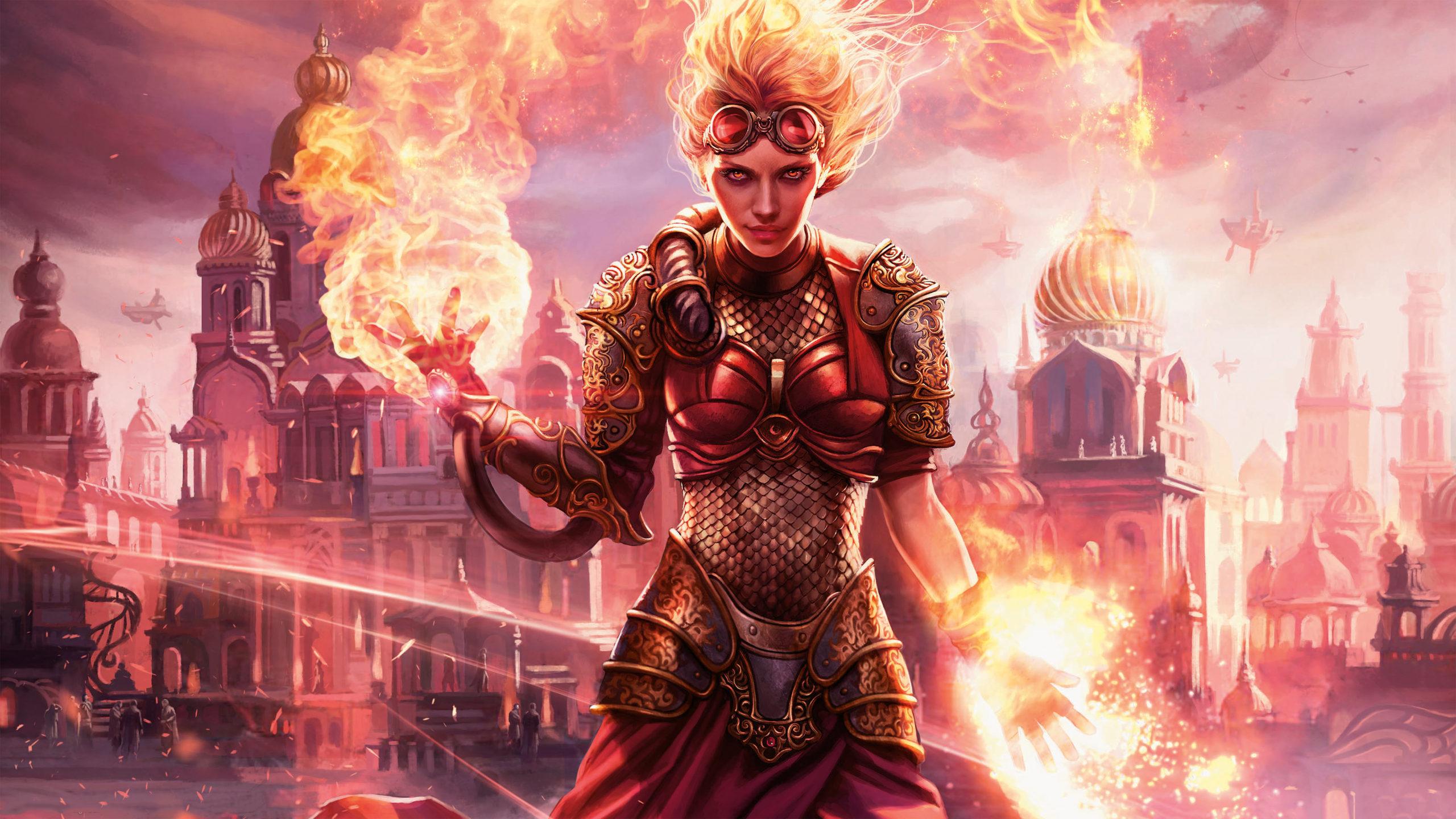 2560x1440 Chandra Torch Of Defiance Magic The Gathering New Online Game Card Fantasy Art Image :