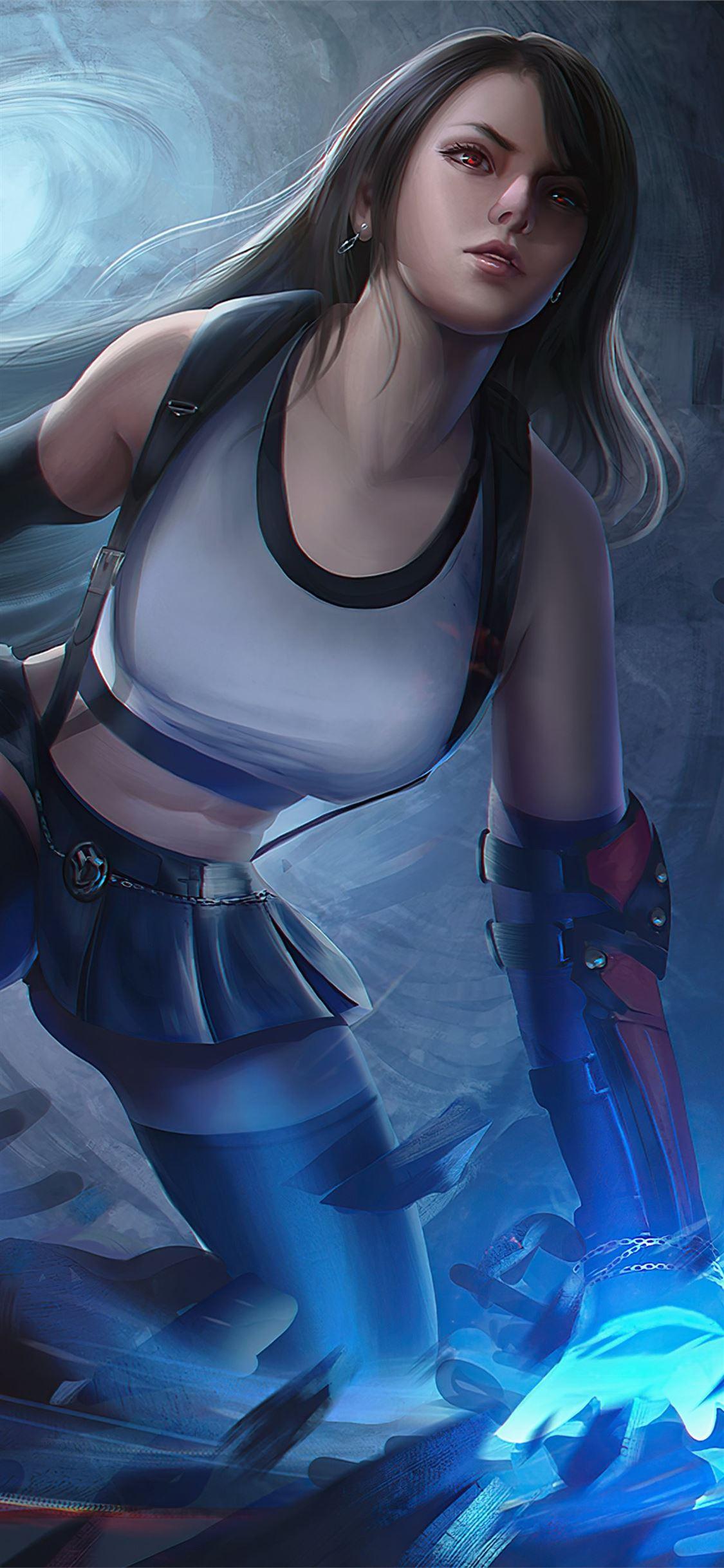 1125x2436 tifa lockhart final fantasy 7 remake 4k iPhone 11 Wallpaper Free Download