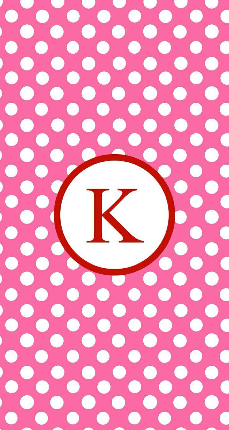 736x1377 Pink red dots K monogram wallpaper. Monogram wallpaper, iPhone wallpaper glitter, Cute wallpaper background