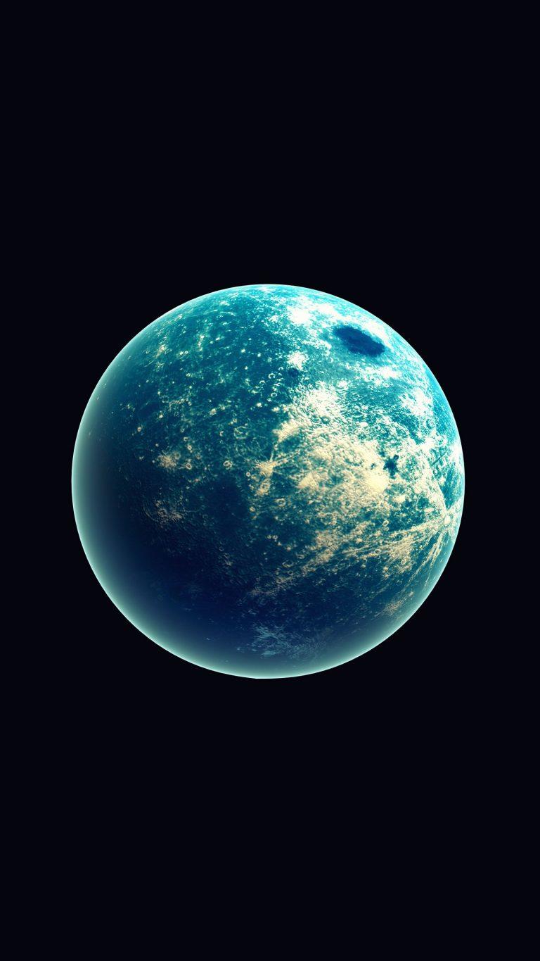 768x1365 HD Mobile Phone Wallpaper for Background. Blue earth in space and galaxy. Globe with outer glow ozone and