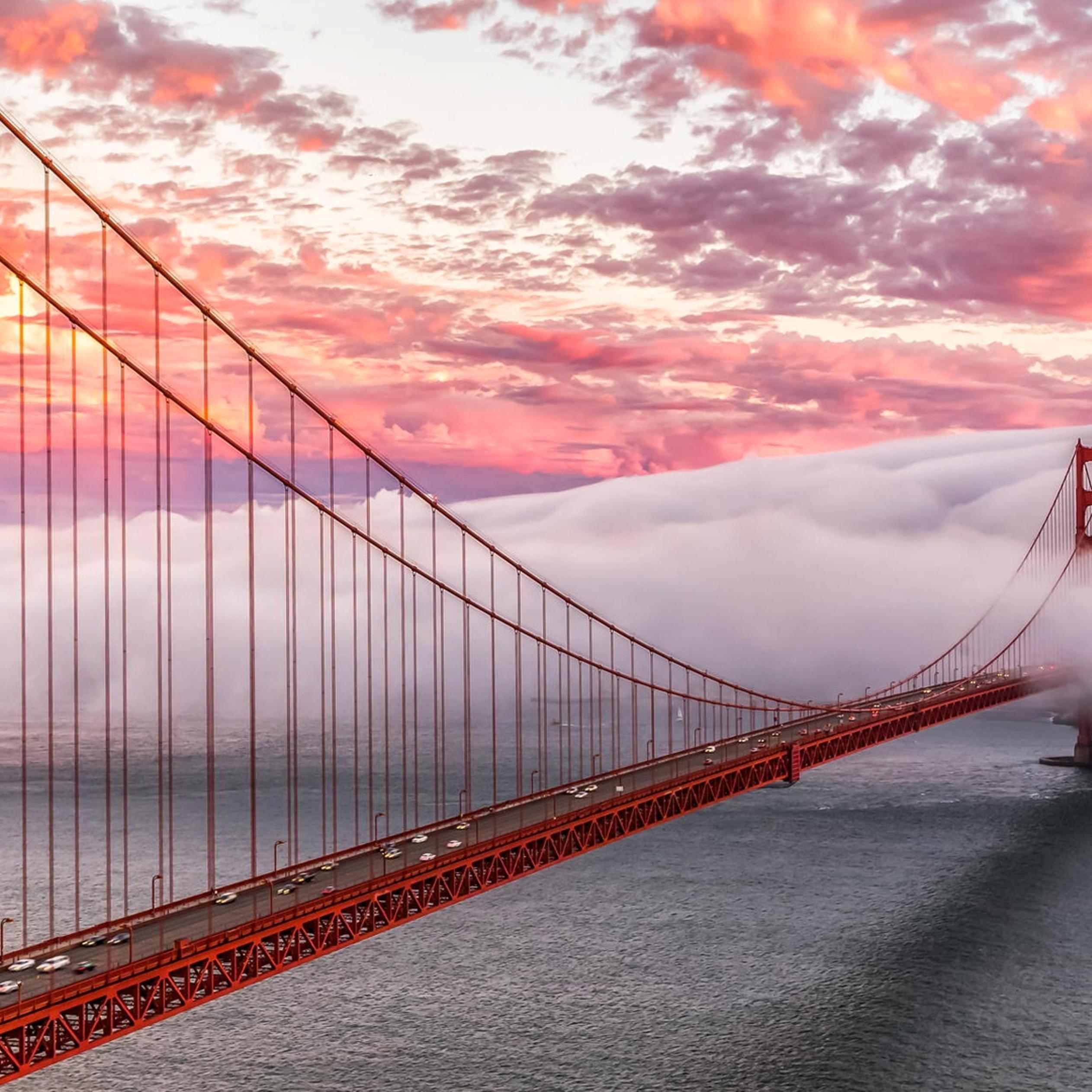 2524x2524 Golden Gate Bridge in fog in San Francisco