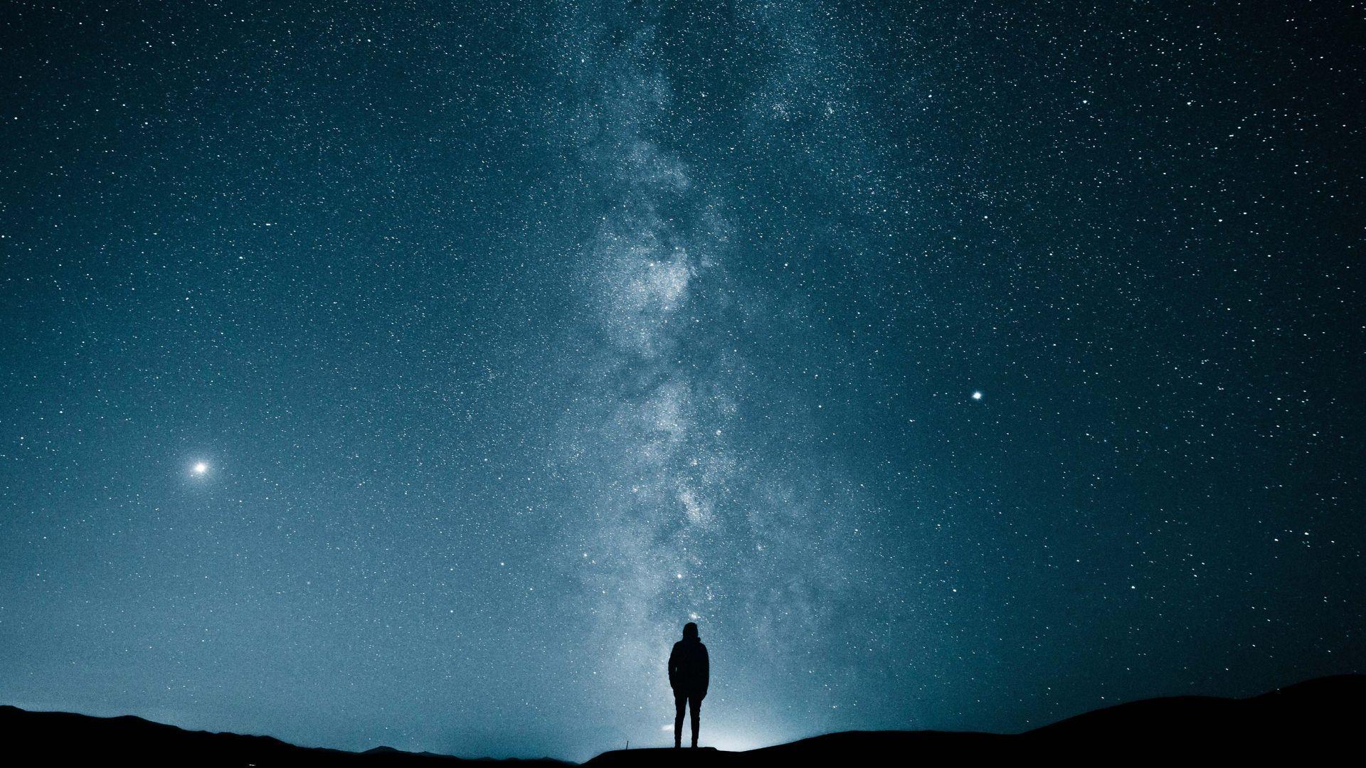1920x1080 Wallpaper milky way, stars, 4K, Space