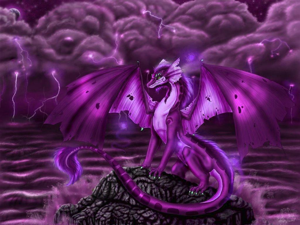 1024x768 Purple Dragon Wallpaper