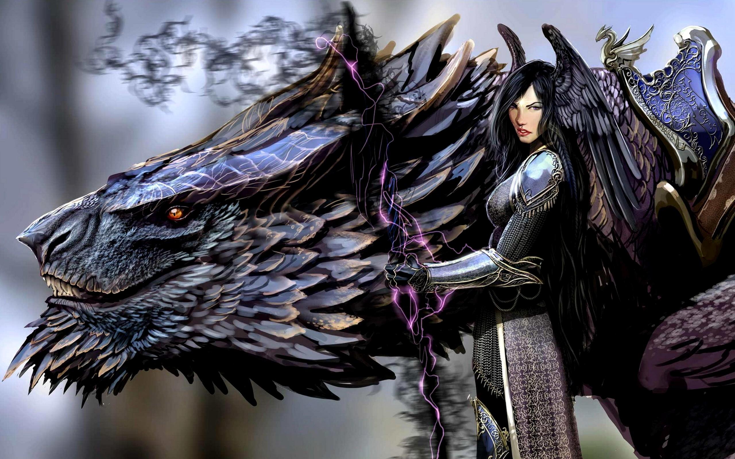 2560x1600 Wallpaper Black and Purple Dragon Illustration, Background Free Image