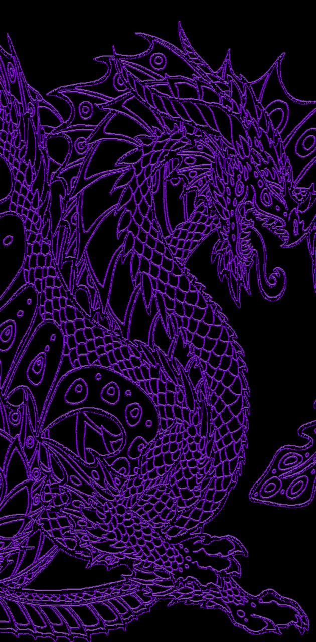 630x1280 Purple Dragon wallpaper