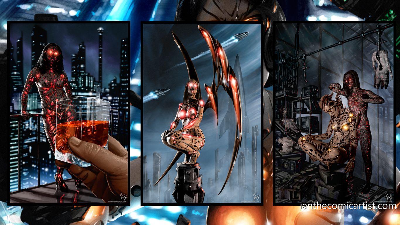 1366x768 Cyberpunk Desktop Wallpaper