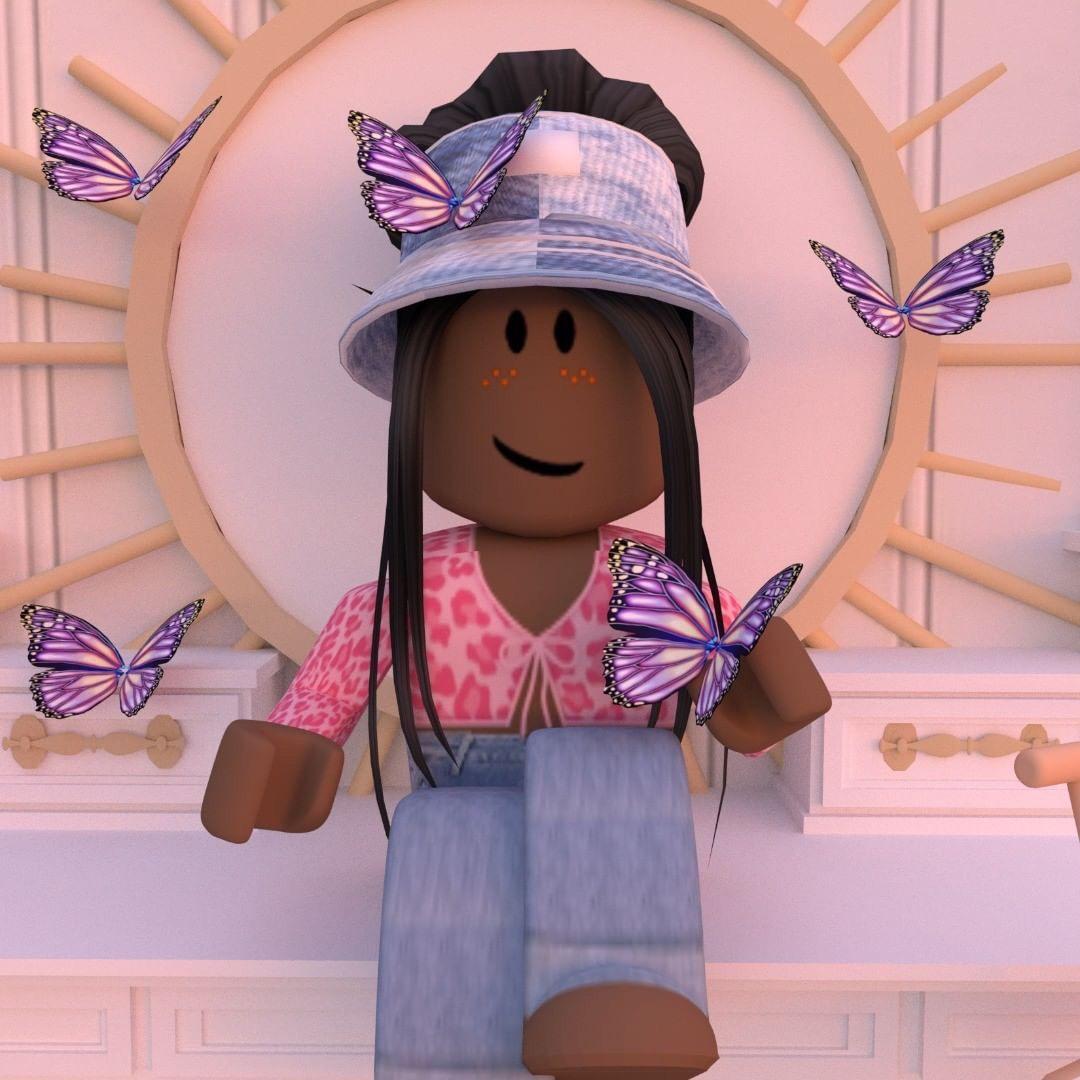 1080x1080 Black Roblox Girl Wallpaper
