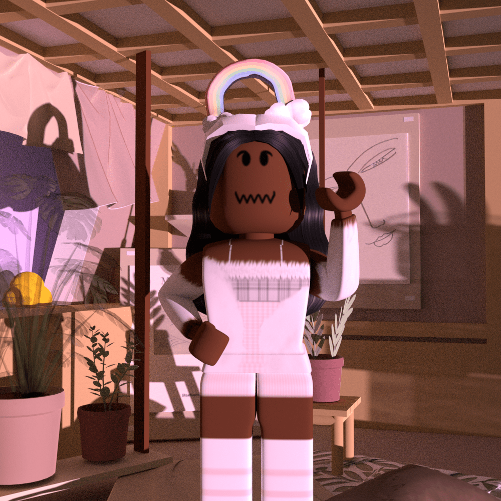 1000x1000 Black Roblox Girl Wallpaper