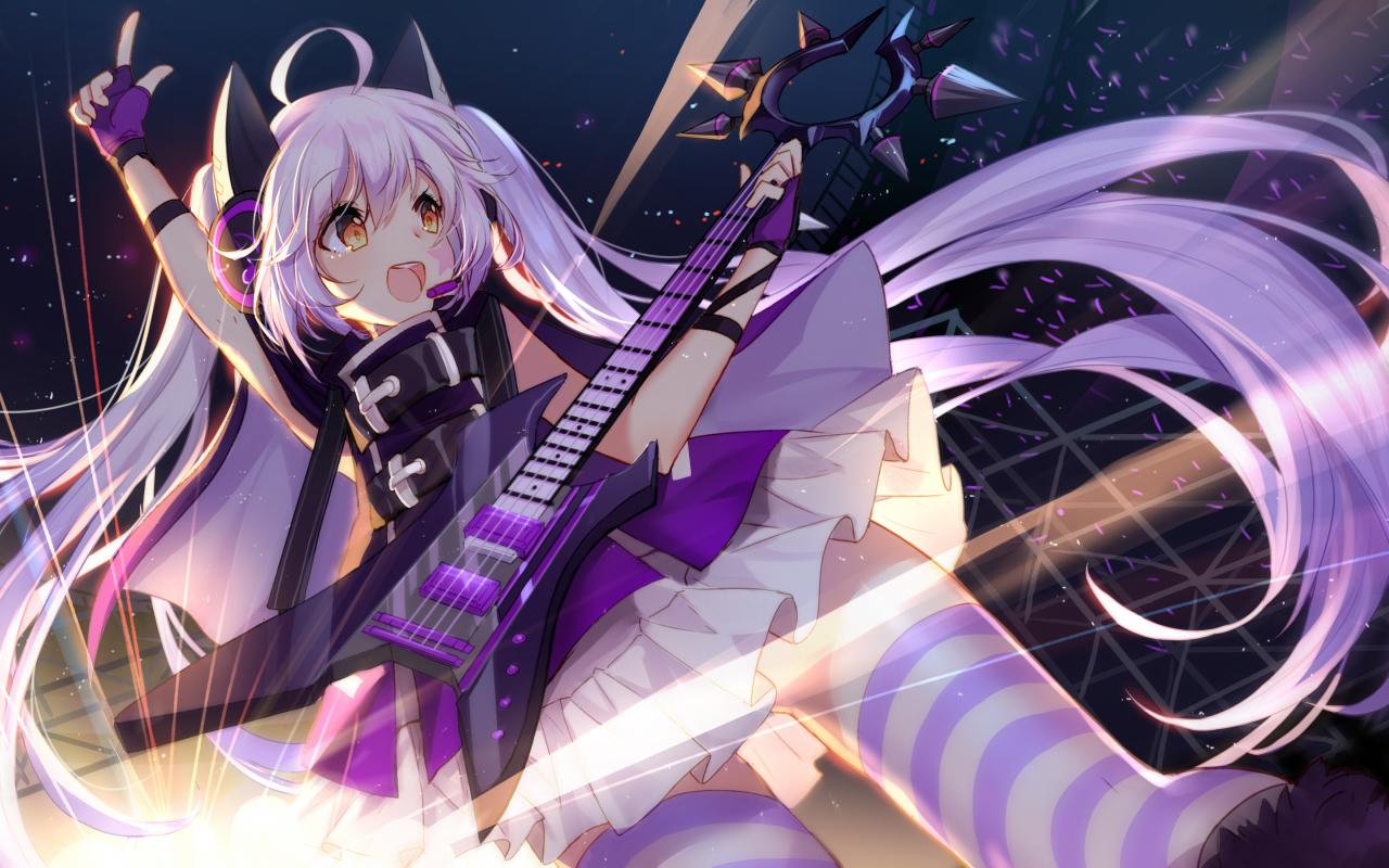 1280x800 Desktop Wallpaper Concert, Anime Girl, Singing, Original, 4k, HD Image, Picture, Background, 5f3fc1