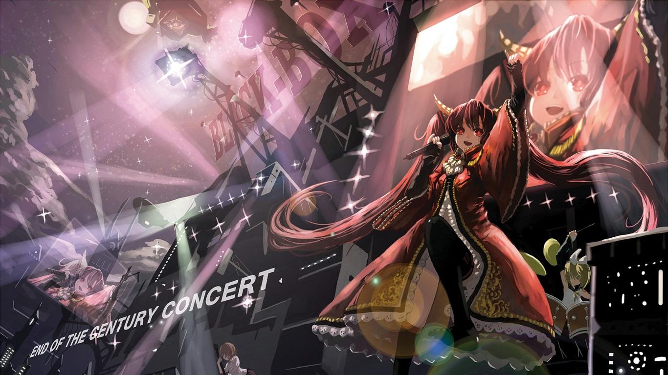 1366x768 Wallpaper Anime girl singing, stage 1920x1440 HD Picture, Image