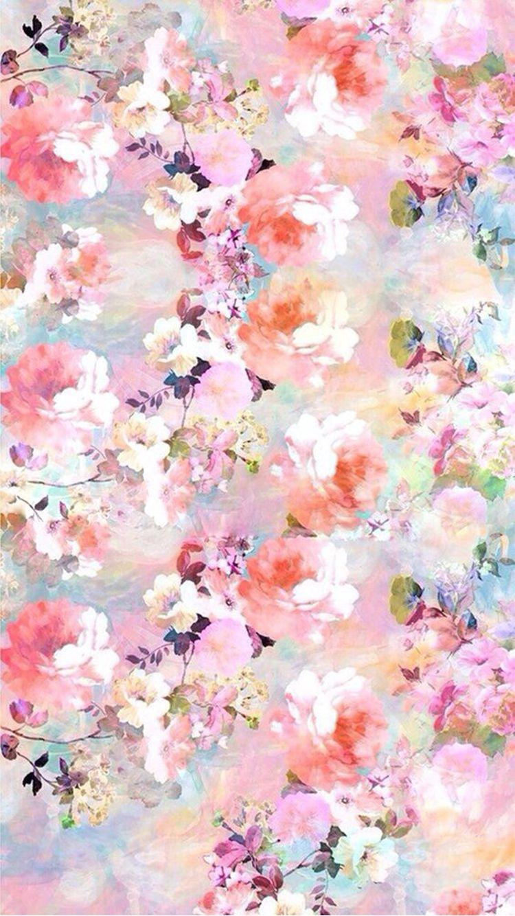 750x1334 Watercolor Flowers Painting iPhone 6 Wallpaper HD Download