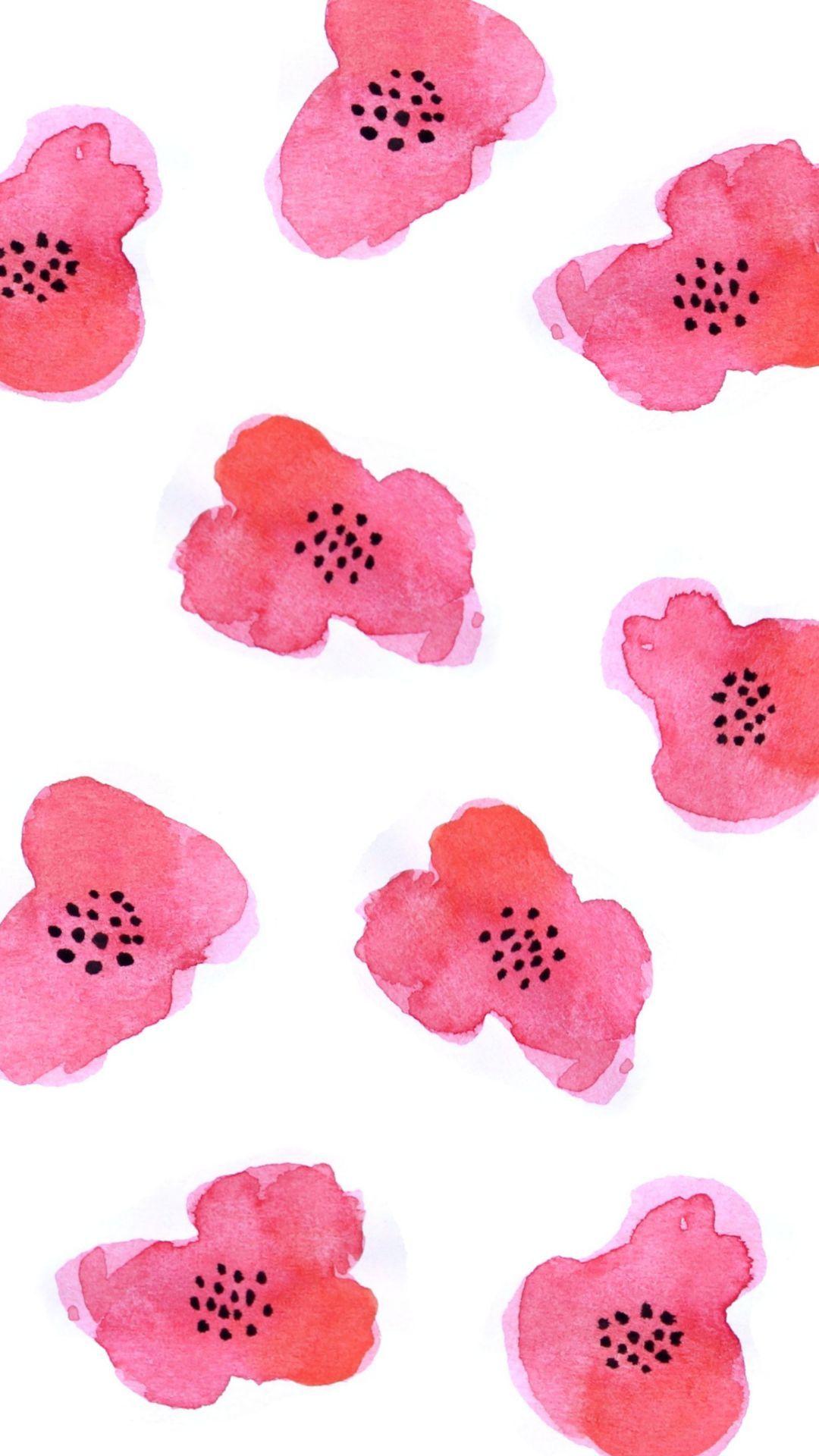 1080x1920 Pink Watercolor Flowers iPhone Wallpaper. iPhone Wallpaper