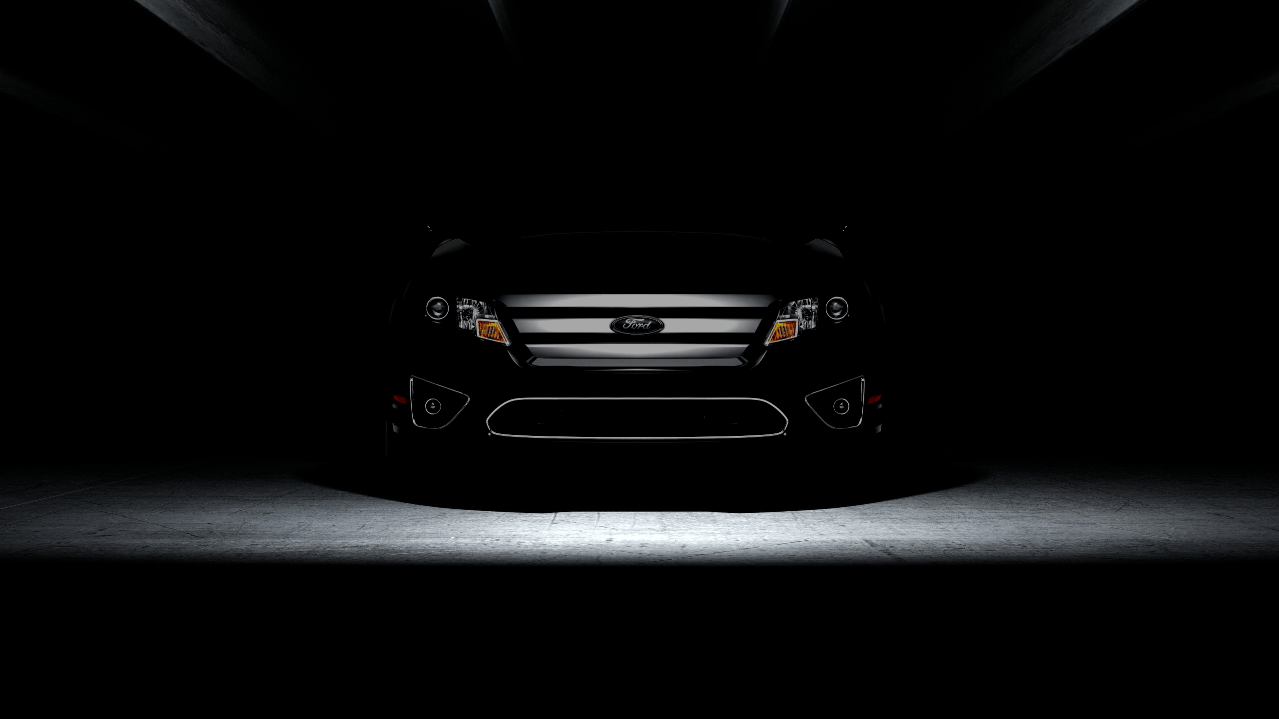 2560x1440 Black Fusion Ford Wallpaper