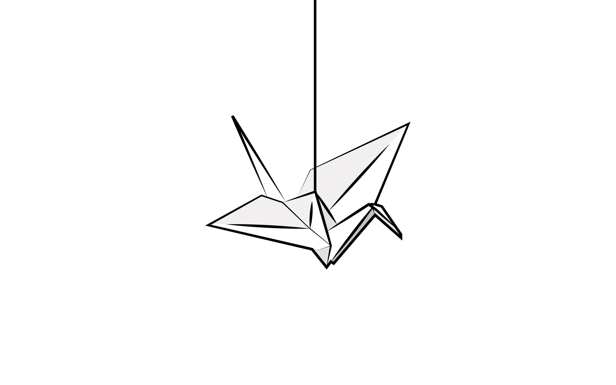 Hình nền 2560x1600: Trừu tượng, Origami, Chủ nghĩa tối giản, Đen trắng, Đơn giản