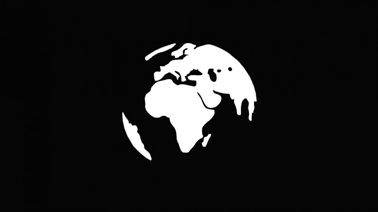 1244x700 Chủ nghĩa tối giản thế giới Đơn giản lục địa đen trắng Châu Phi Châu Âu quả địa cầu