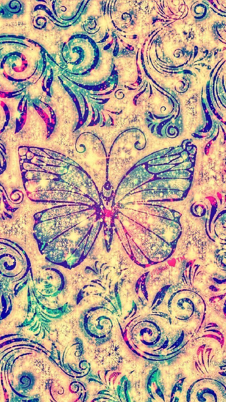 720x1280 Vintage Butterfly Galaxy Wallpaper #androidwallpaper