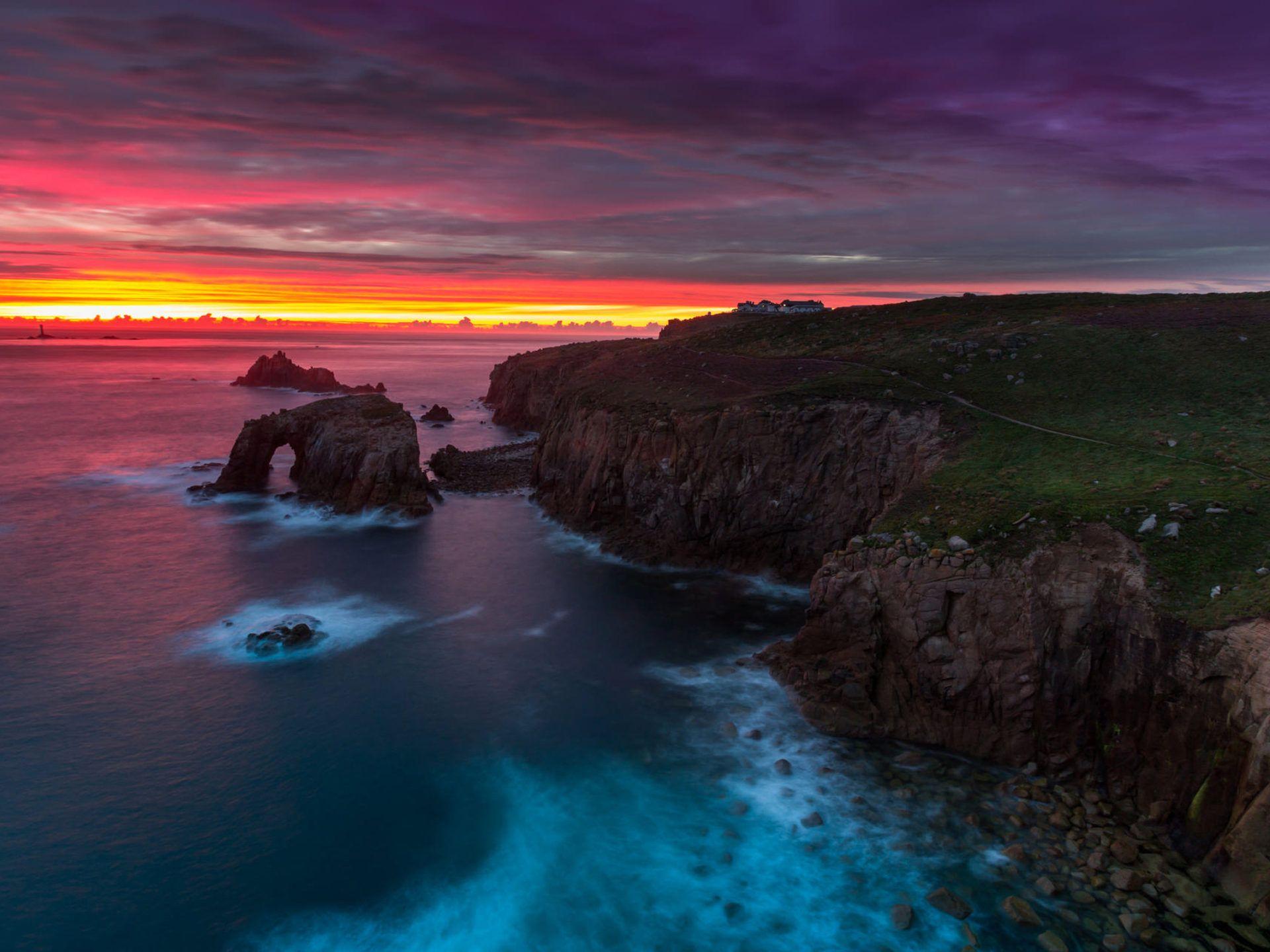 1920x1440 Cornwall County In South West England Sunset On The Horizon Summer