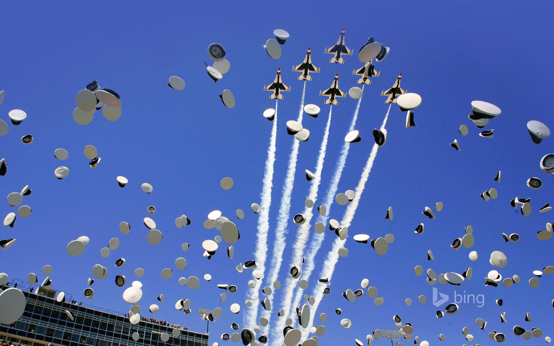 1920x1200 Graduation celebration, United States Air Force Academy, with U.S. Air Force Thunderbirds, Colorado Springs, Colorado
